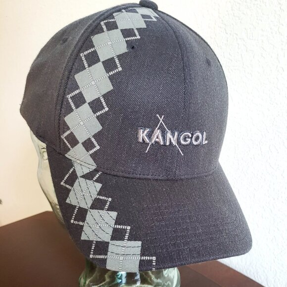 Kangol baseball cap with argyle pattern size S/M Flexfit Check logo Hat - Picture 1 of 13